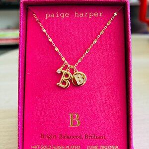 Paige Harper Letter B Gold Plated and Cubic Zirconia Necklace